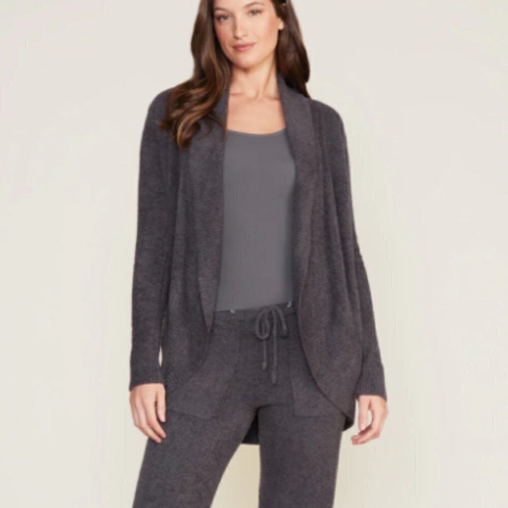 Barefoot Dreams Cozychic Lite Circle Cardigan In Carbon Sz L/Xl